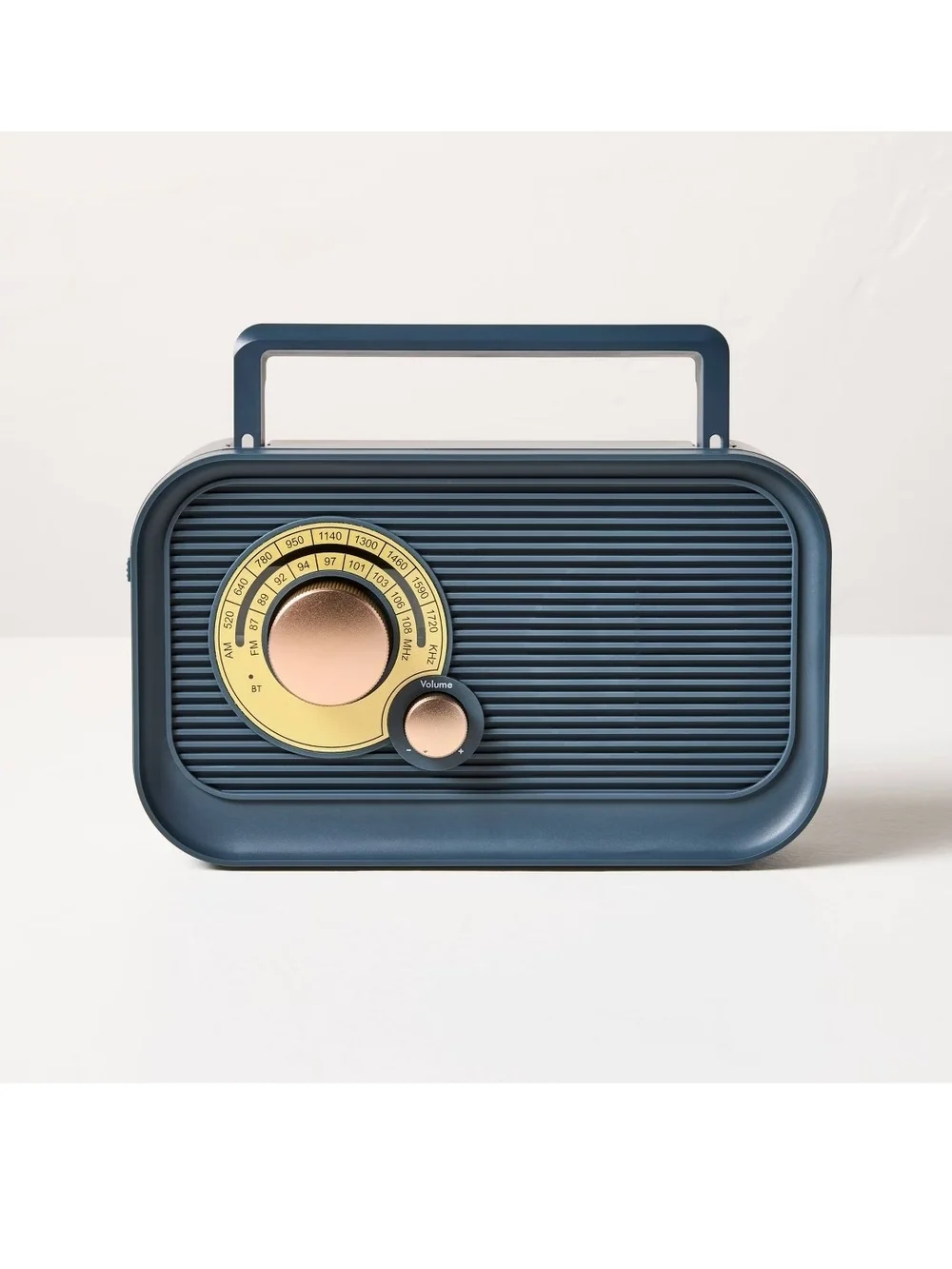 Hearth & Hand Black Portable Bluetooth Radio with Yellow Dial